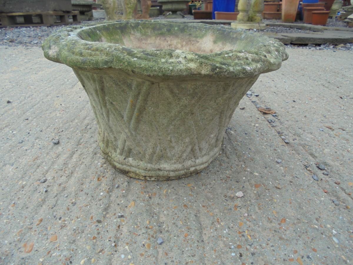 A reclaimed reconstituted stone pot Authentic Reclamation