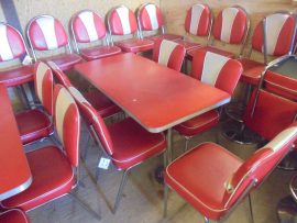 Reclaimed Red American Style Diner Table
