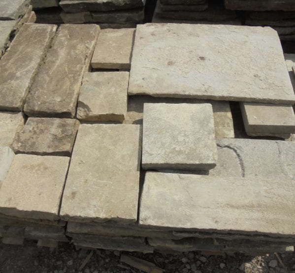 Reclaimed small York stone slabs