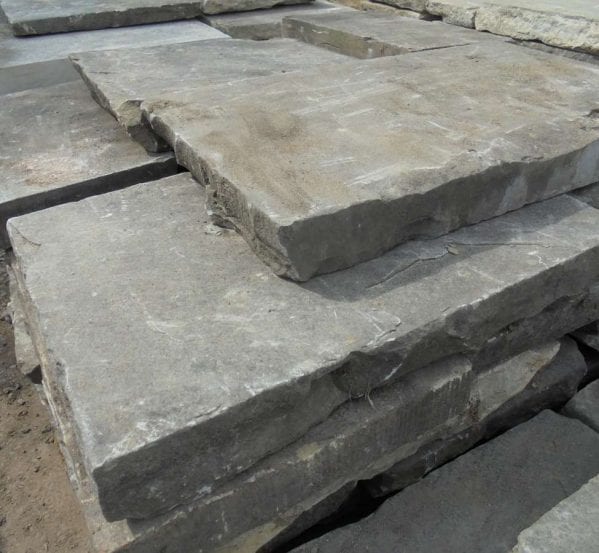 Thick reclaimed york stone paving