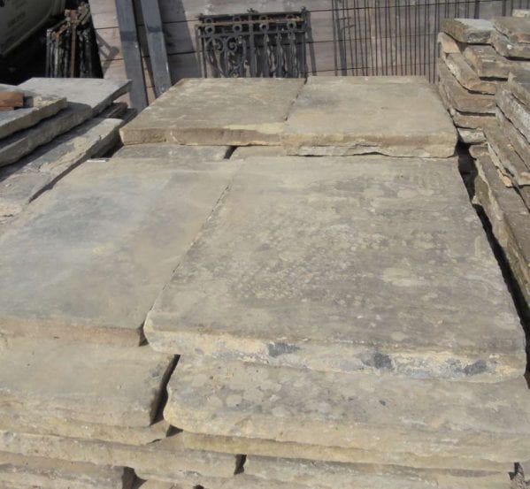 Reclaimed york stone paving slabs