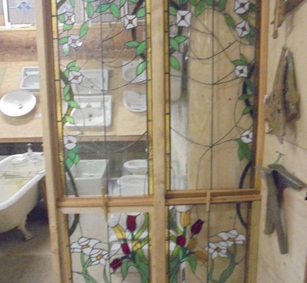 2 piece feature stained glass windows
