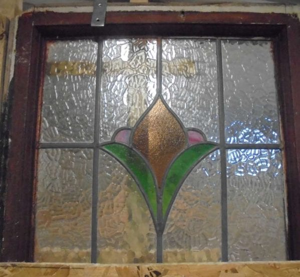 Reclaimed stained glass window