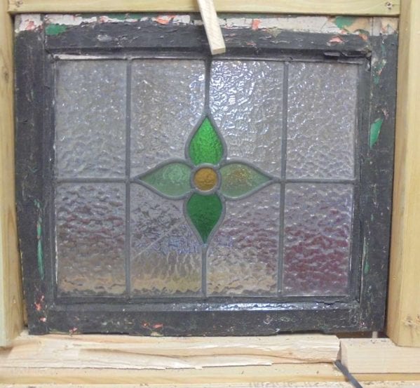 Central green flower stained glass window