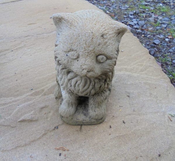 Small Reclaimed Stone Cat Statue