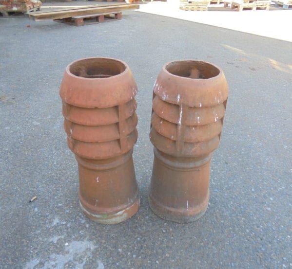pair louvred chimney pots
