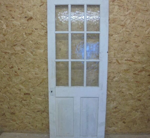 11 Panelled Half Glazed White Door