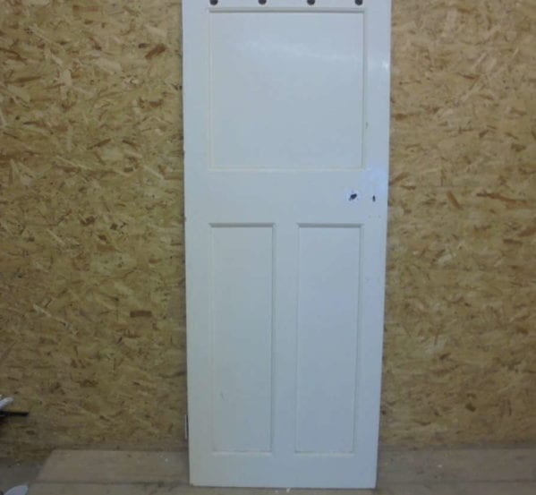 3 Panelled White Painted Door with Ventilation Holes
