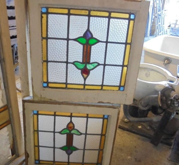 Small Stain Glass Window Pair