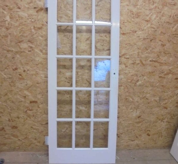 Fully Glazed 15 Panel White Painted Door