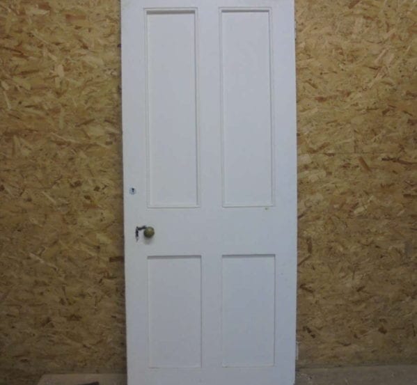 Large 4 Panelled White Painted Door