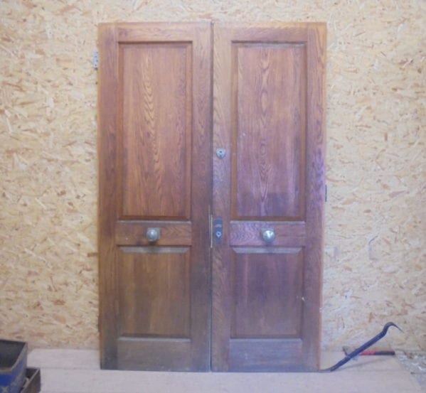 Grand Oak Two Panelled Double Doors