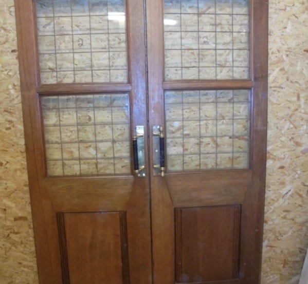 Large Oak Half Glazed Double Doors