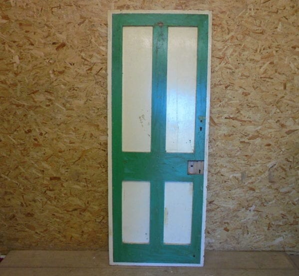 Green & Cream 4 Panelled Door