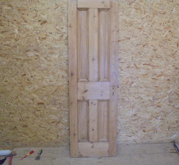 Stripped 4 Panelled Narrow Door