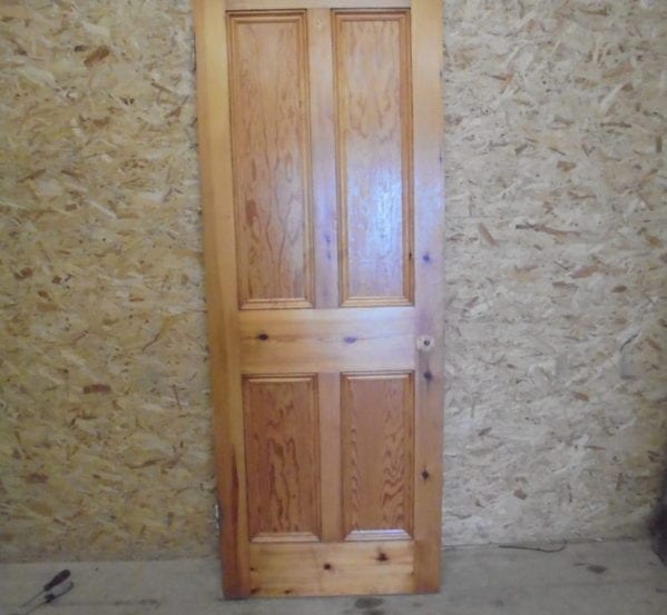 Lovely Varnished Pine 4 Panelled Door