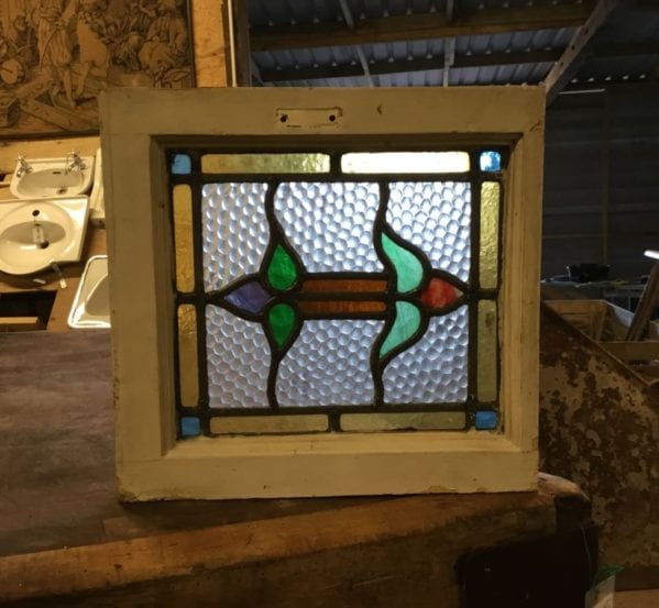 Square Double Ended Rose Stained Glass Window