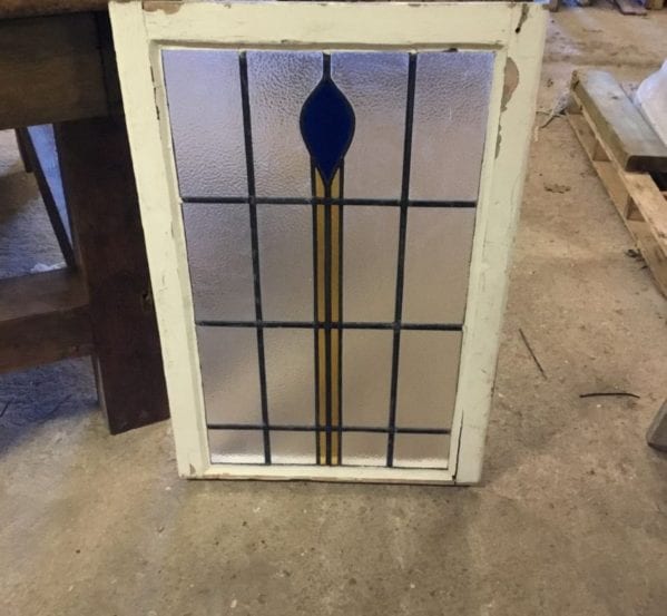 Simplistic Blue Drop Stained Glass Window