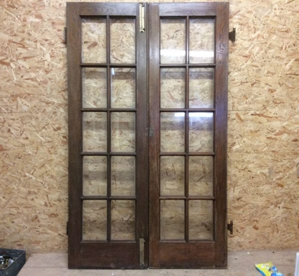 10 Pane Glazed Oak Double Doors