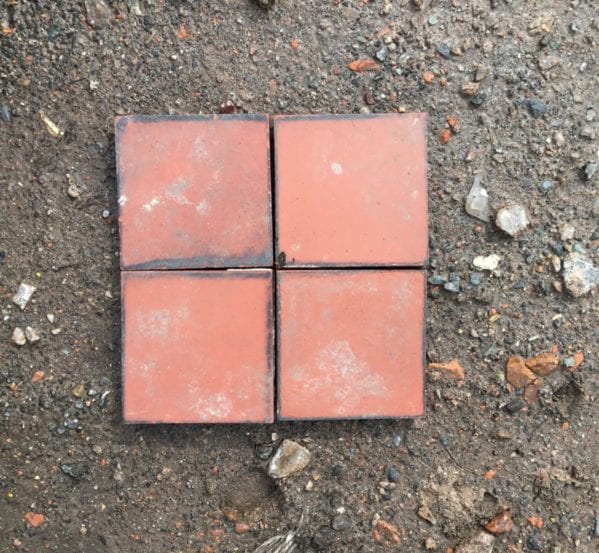 3 by 3 Red Quarry Tiles