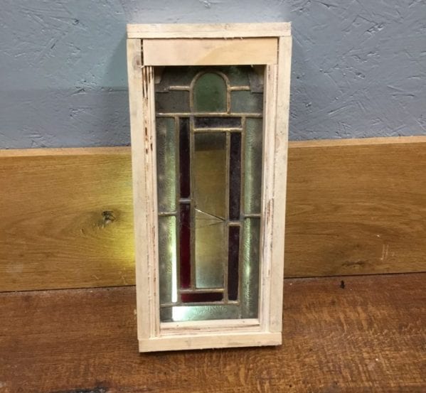 Rectangular Red & Frosted Glass Window