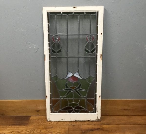 Large Rectangular Pink Stained Window