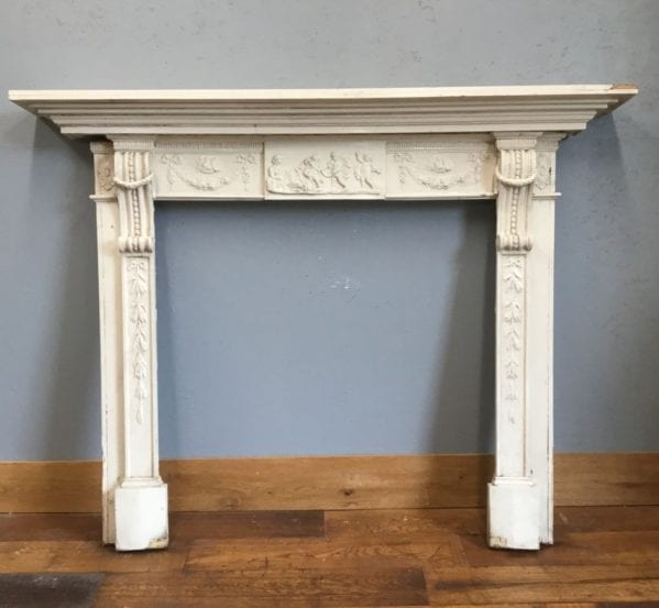 Large White Painted Wooden Surround