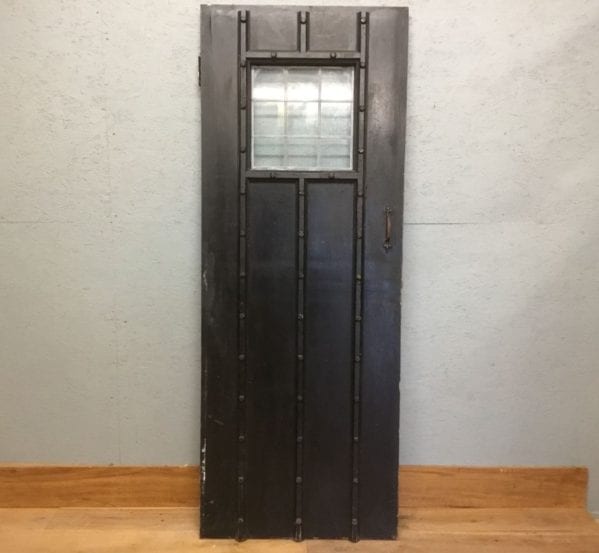 Glazed Black Ledge & Brace Door
