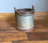 Metal Bucket With Copper Trim