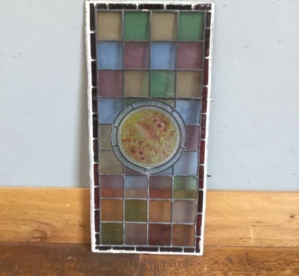 Hand Painted Multi Coloured Stained Glass Window Panel
