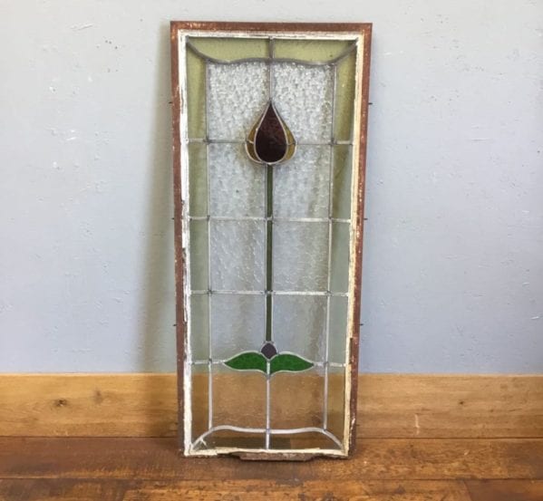 Simple Rose Design Stained Glass Window