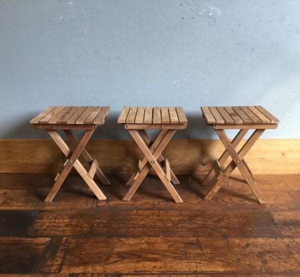 Square Collapsible Wooden Stools