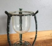 Metal Stand & Deep Glass Bowl