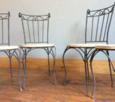 Iron & Oak Set of Four Chairs