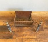 Large Fire Basket & Brass Dogs