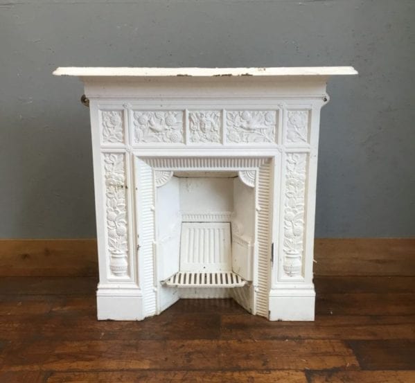 White Cast Iron T. Jeckyll Fireplace