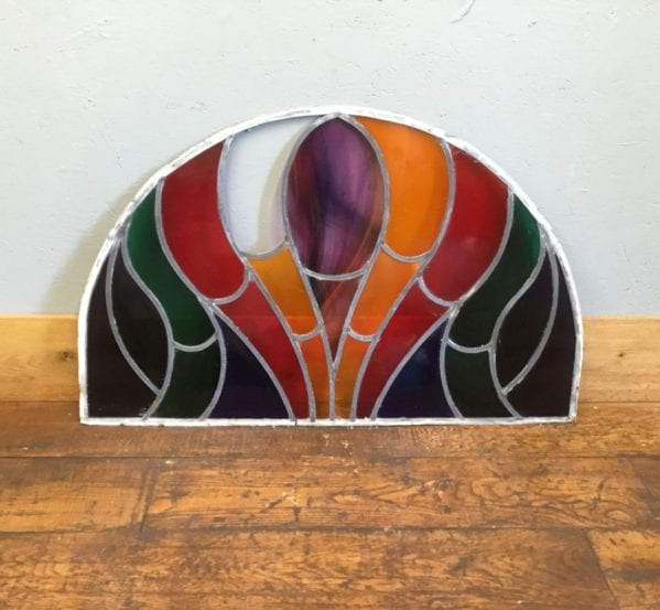 Half Round Leaded Stained Glass Window