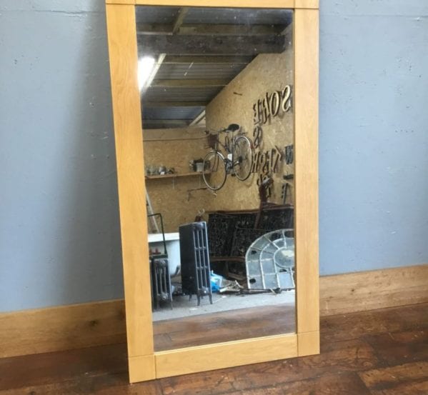 Large Light Wood Framed Mirror