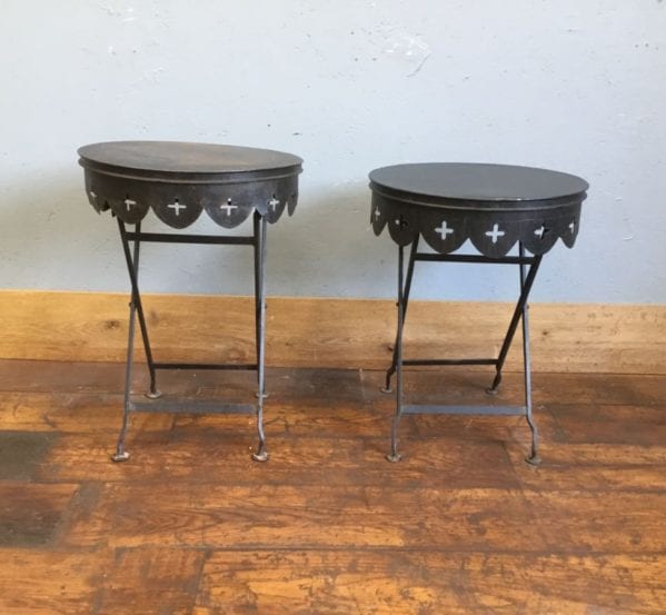 Black Metal Collapsible Side Tables