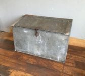 Reclaimed Large Galvanised Metal Feed Bin