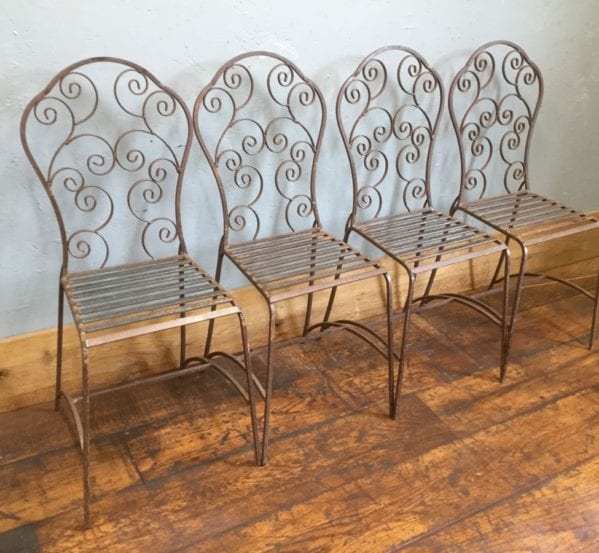 Wrought Iron Set Of 4 Garden Chairs
