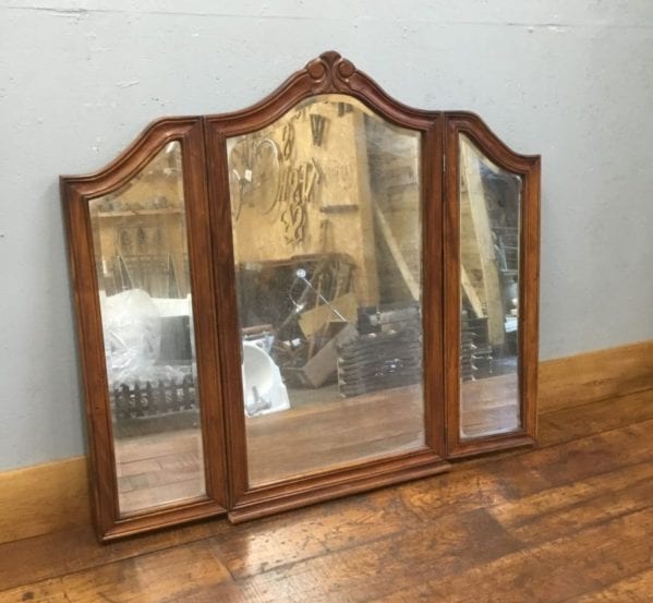 Large Dark Wood Folding Mirror