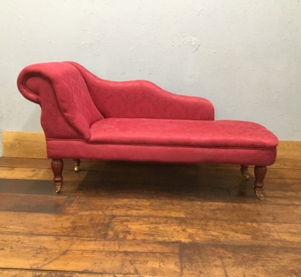 Burgundy Upholstered Chaise Lounge