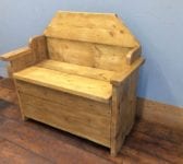 Pine Breeze Wooden Bench W Storage