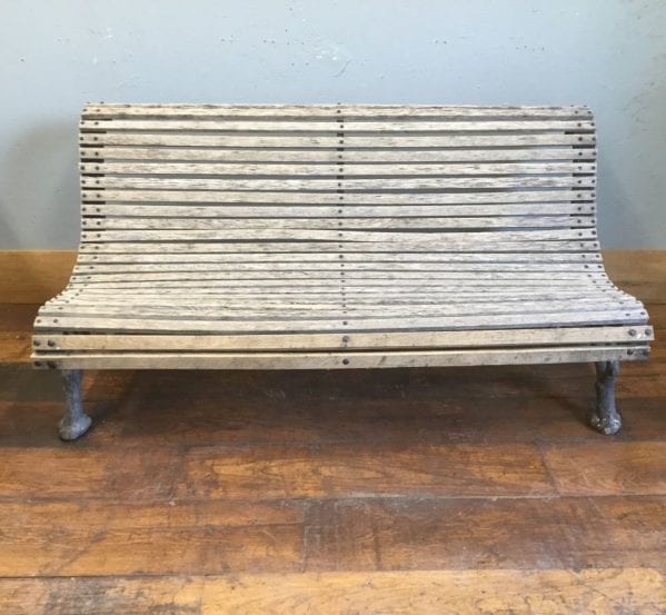 Tightly Slatted Wooden & Cast Iron Bench