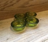 Green Glass Tealight Holders