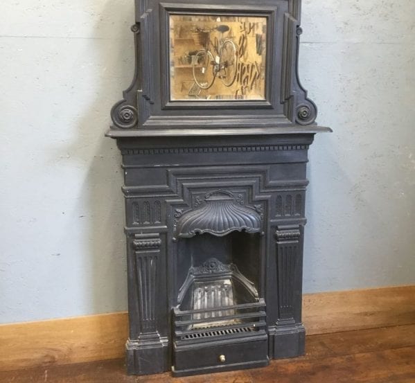 Victorian Cast Iron Fireplace & Mirror Overmantle