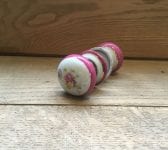 Pink Edged Floral China Door Knobs