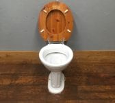 Ribbed Toilet & Pale Seat