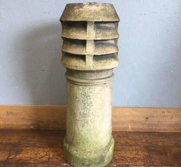 Tall Louvred Buff Garden Feature Pot